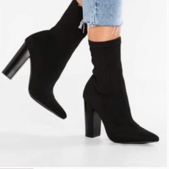 Steve Madden Shoes - Steve Madden Black Siena Sock Boots Pointed Toe